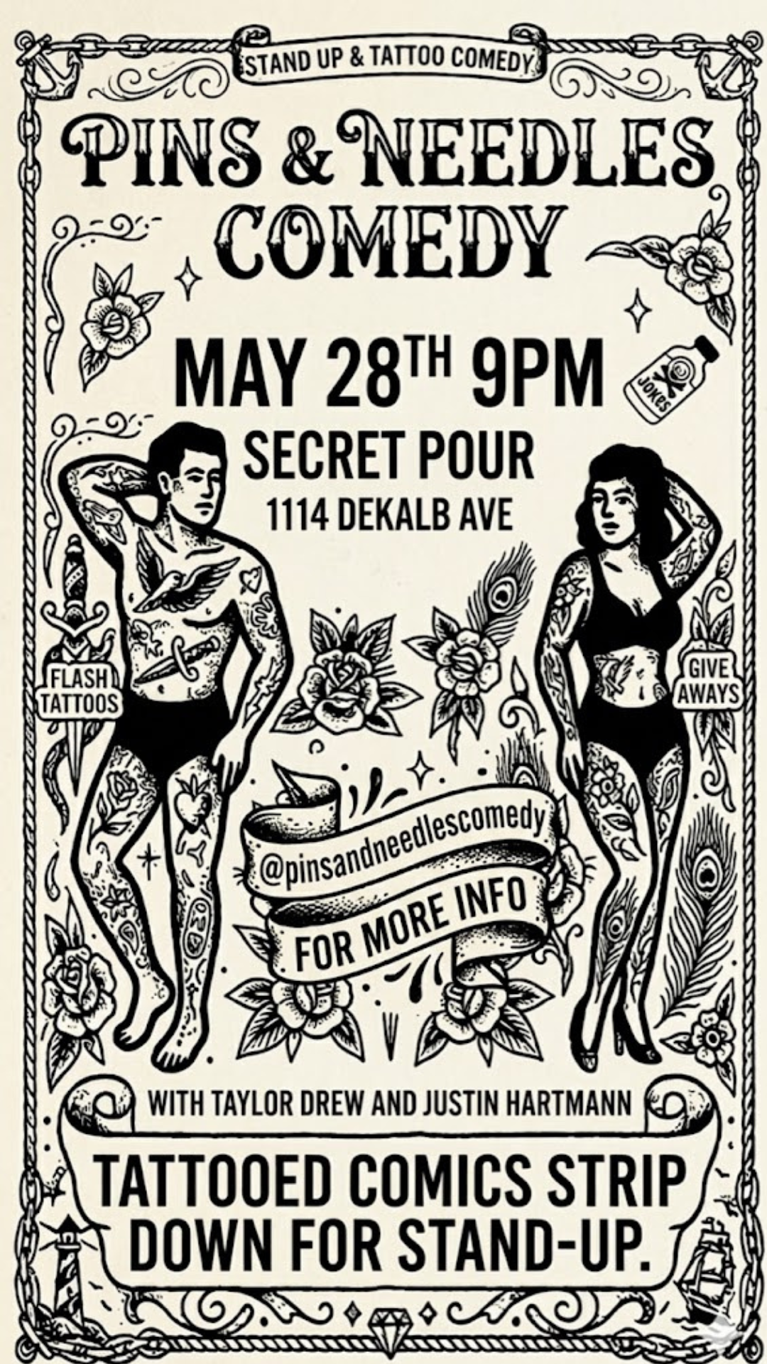 Pins & Needles Comedy Announces May 28 Lineup at Secret Pour