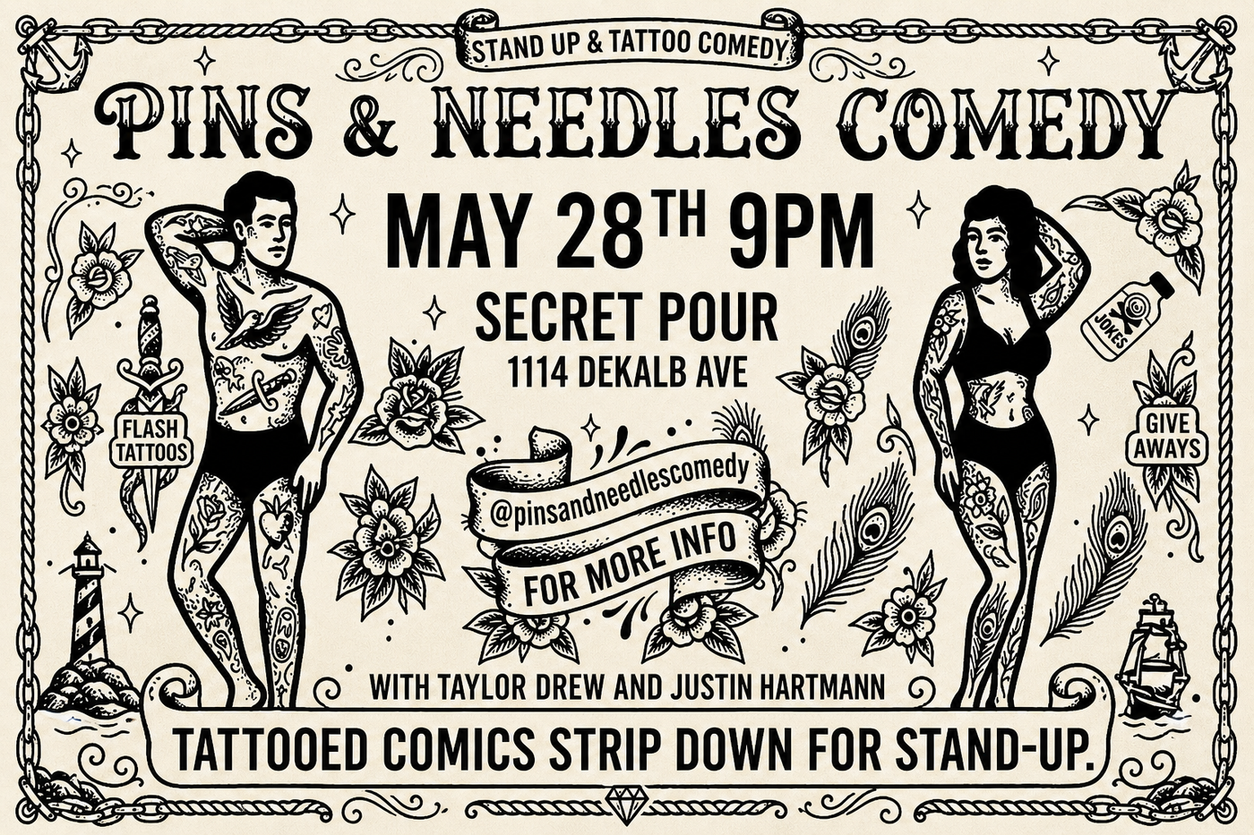 May 28th Deven Pagliaro Brings Abstract and Character Paintings to Pins & Needles Comedy